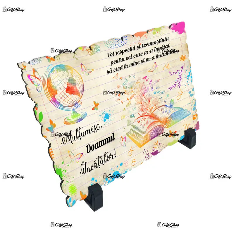 Multumesc domnul invatator, placheta cu mesaj